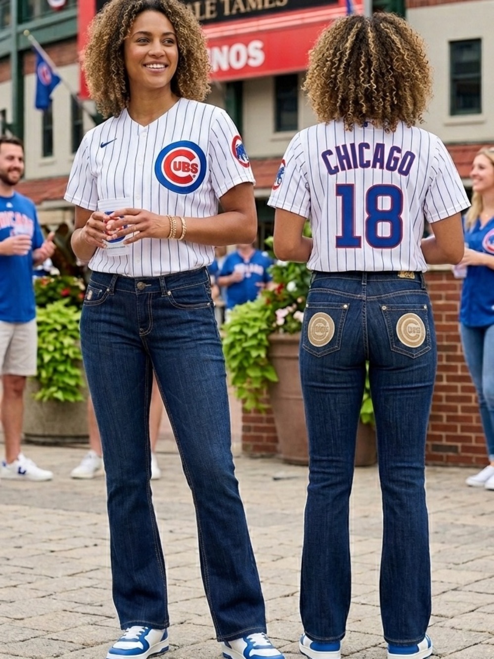 Touch by Alyssa Milano Chicago Cubs Bootcut Low Rise Jeans NWT 29